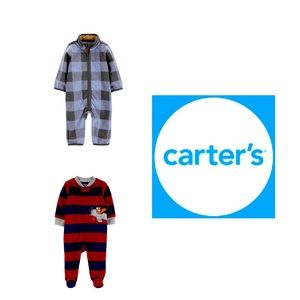NWT Bundle of 2 Carters Baby Fleece Jumpsuit and Sleep & Play Size 3M Baby Boy